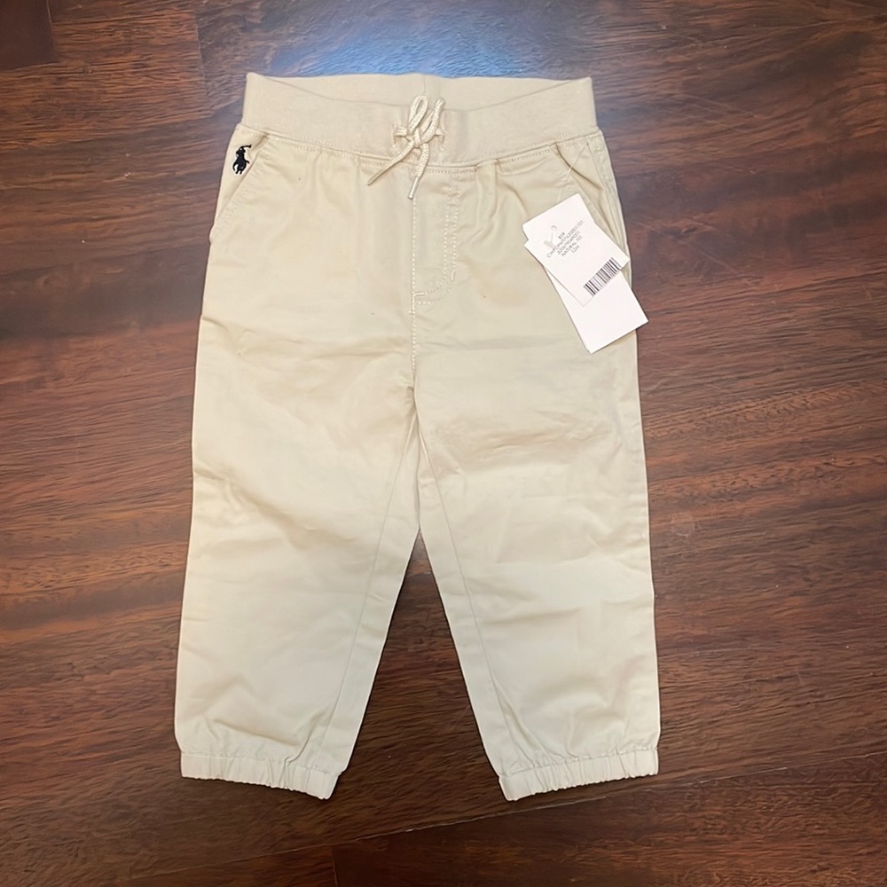 NWT Ralph Lauren Khaki Jogger Size 80/12M Runs Big!